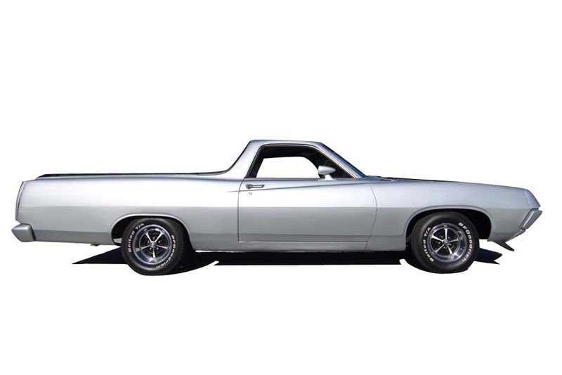 An incredible side shot photo of aFord Ranchero that you should buy.