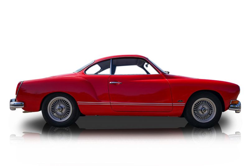 An incredible side shot photo of aVolkswagen Karmann Ghia that you should buy.