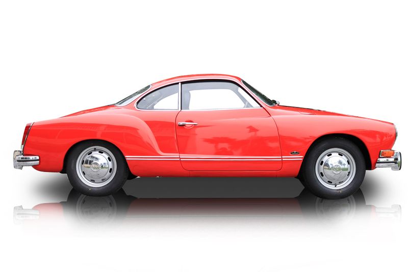An incredible side shot photo of aVolkswagen Karmann Ghia that you should buy.