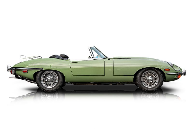 An incredible side shot photo of aJaguar E-Type that you should buy.