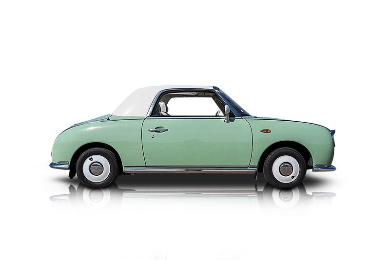An incredible side shot photo of aNissan Figaro that you should buy.