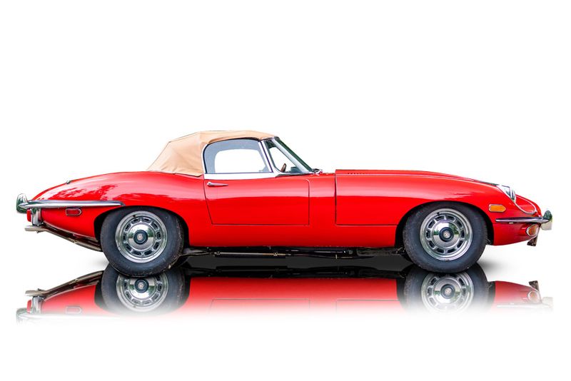 An incredible side shot photo of aJaguar E-Type that you should buy.