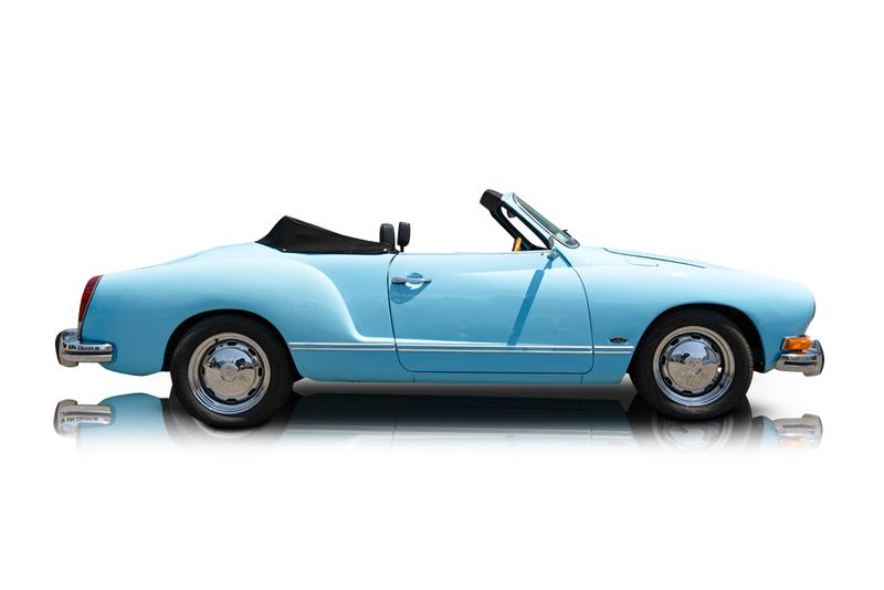 An incredible side shot photo of aVolkswagen Karmann Ghia that you should buy.
