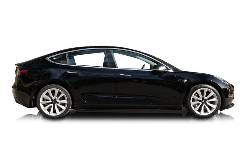 An incredible side shot photo of aTesla Model 3 that you should buy.