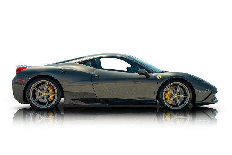 An incredible side shot photo of aFerrari 458 Speciale that you should buy.