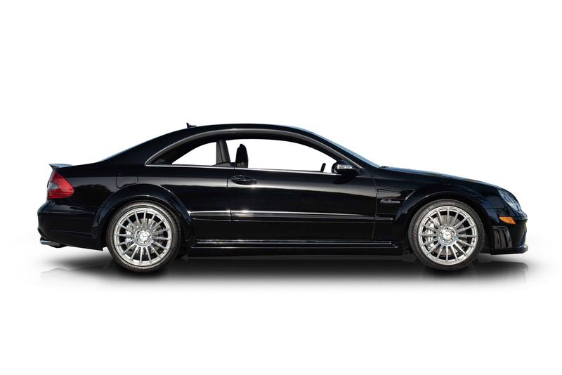 An incredible side shot photo of aMercedes-Benz CLK63 AMG that you should buy.