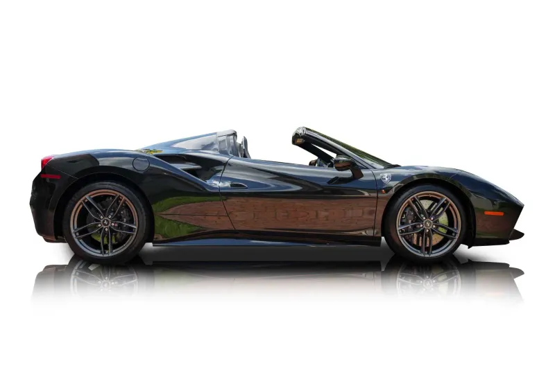 An incredible side shot photo of aFerrari 488 Spider that you should buy.