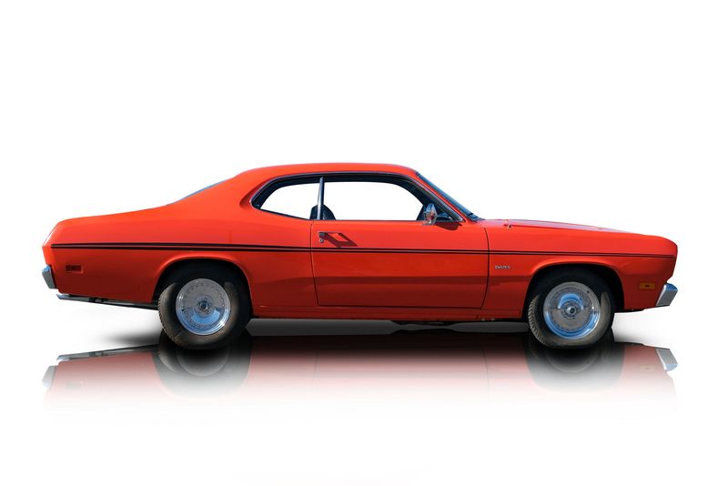 An incredible side shot photo of aPlymouth Duster that you should buy.