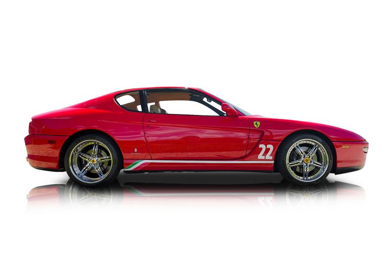 An incredible side shot photo of aFerrari 456 that you should buy.