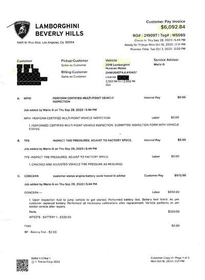 Service record 1 of 5