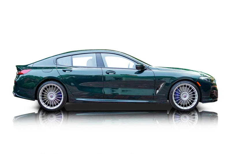 An incredible side shot photo of aBMW Alpina B8 that you should buy.