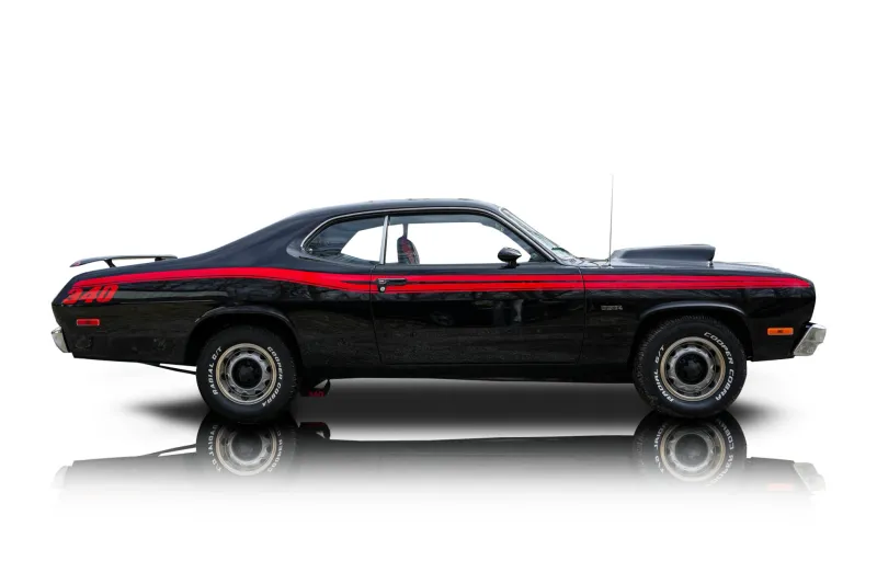 An incredible side shot photo of aPlymouth Duster that you should buy.