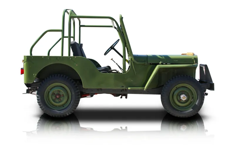 An incredible side shot photo of aWillys CJ-3A that you should buy.