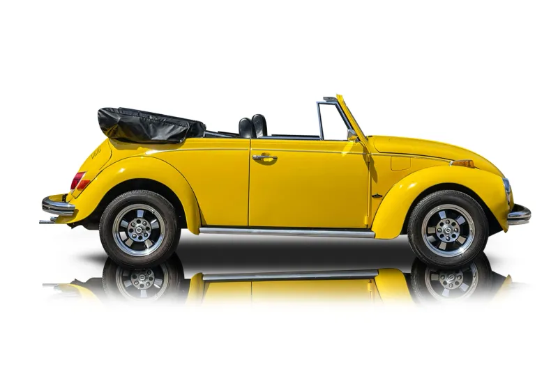 An incredible side shot photo of aVolkswagen Super Beetle that you should buy.