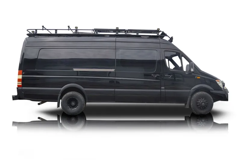 An incredible side shot photo of aMercedes-Benz Sprinter 3500 that you should buy.
