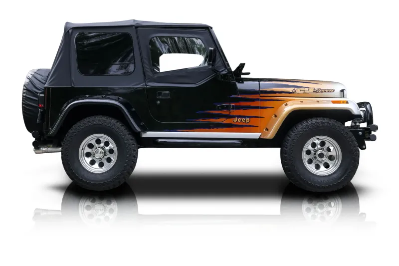 An incredible side shot photo of aJeep CJ-7 that you should buy.
