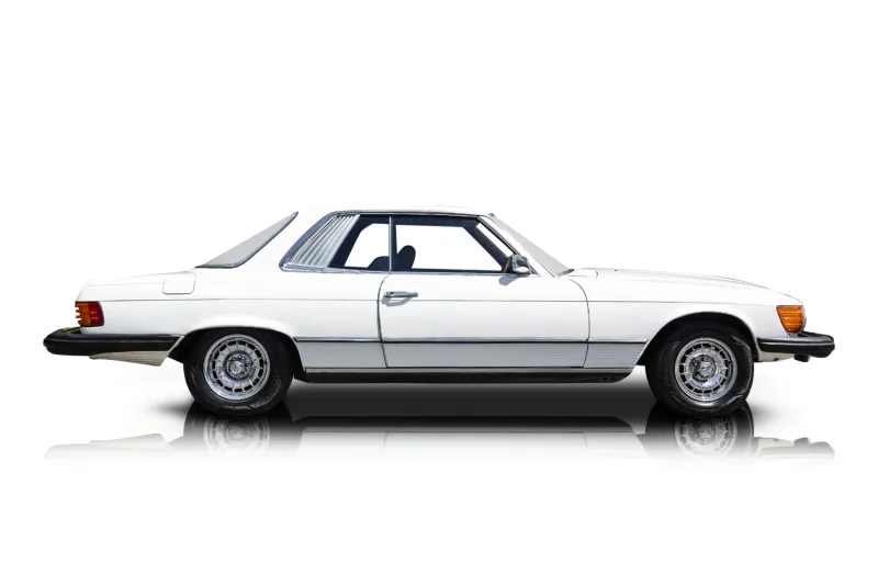 An incredible side shot photo of aMercedes-Benz 450 SLC that you should buy.
