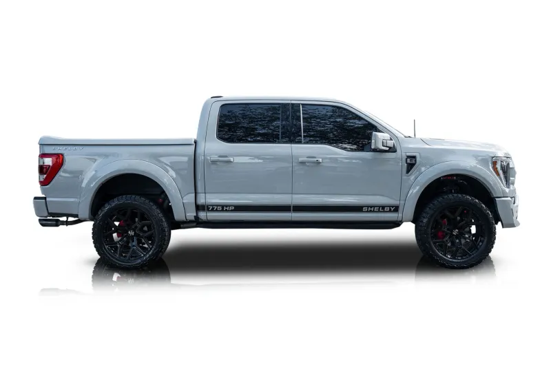 An incredible side shot photo of aFord F-150 that you should buy.