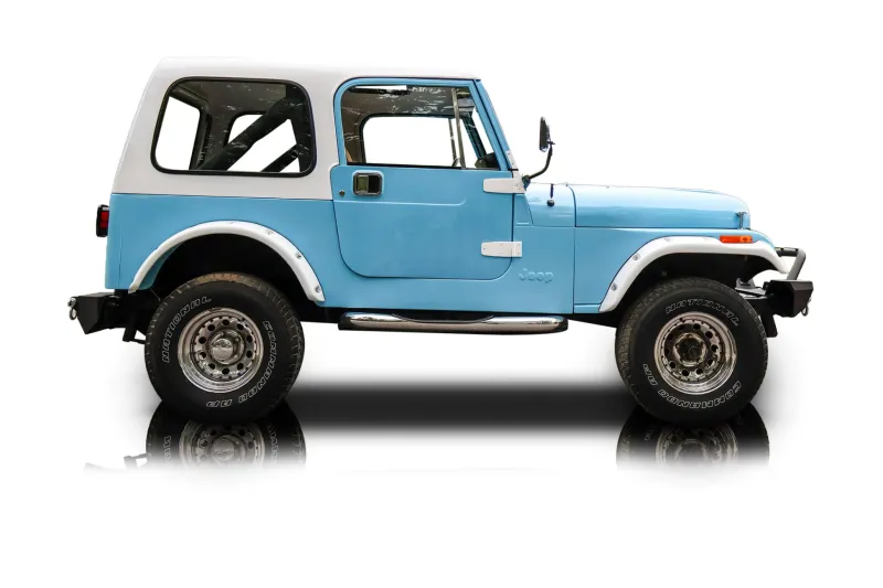 An incredible side shot photo of aJeep CJ-7 that you should buy.