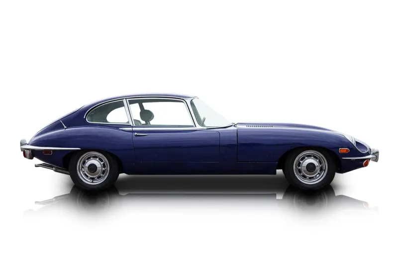An incredible side shot photo of aJaguar XKE that you should buy.