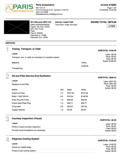 Service record 1 of 18