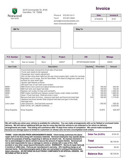 Service record 2 of 9