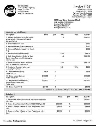 Service record 25 of 28