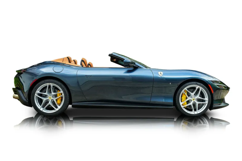 An incredible side shot photo of aFerrari Roma that you should buy.