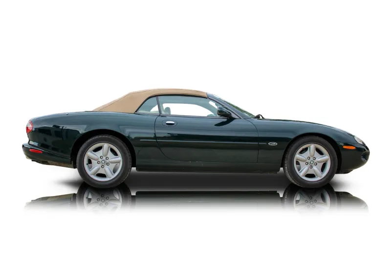 An incredible side shot photo of aJaguar XK8 that you should buy.