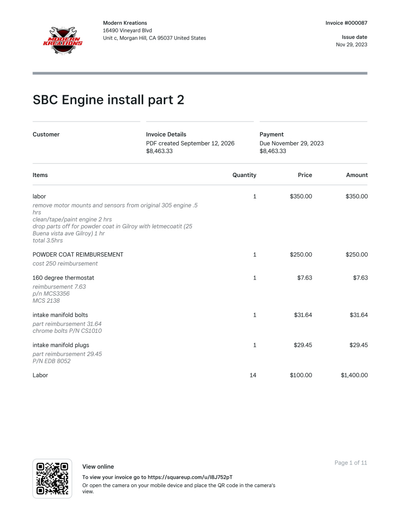 Service record 1 of 11